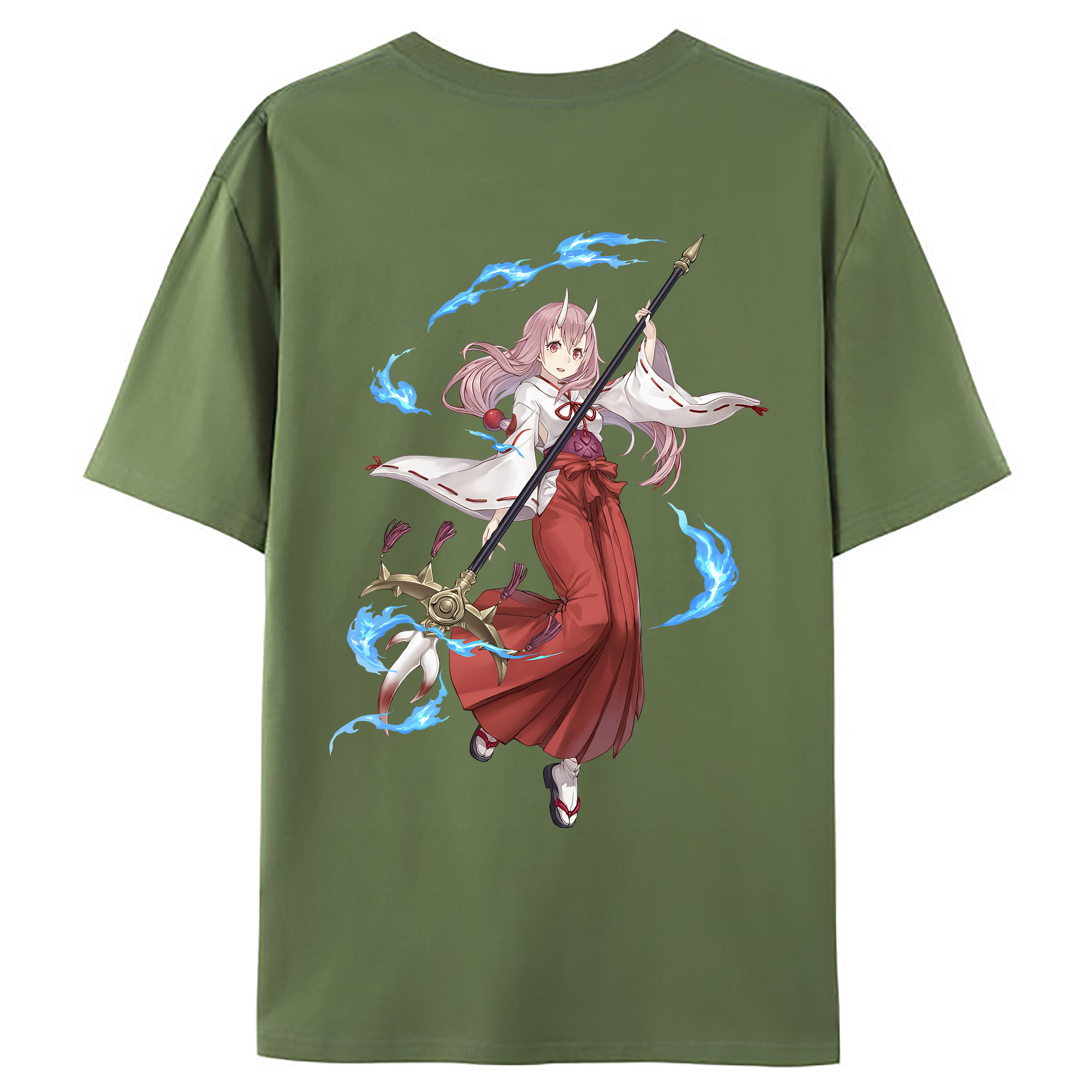 （画像用） 転スラ Regarding Reincarnated to Slime 綿100％ メンズ半袖Tシャツ（バックプリント） 通気性